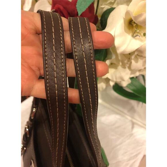 Coach Chelsea BROWN Leather Tote Bag with a Satchel #F14015 (PU500 - Picture 3 of 12